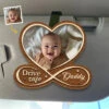Custom Photo Drive Safe, I Love You - Family Personalized Custom Car Visor Clip - Christmas Gift For Family Members