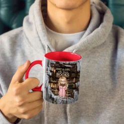 Just A Girl Who Loves Books - Personalized Custom Accent Mug - Christmas Gift For Book Lovers -Pawfect House Store 67443e3238e53