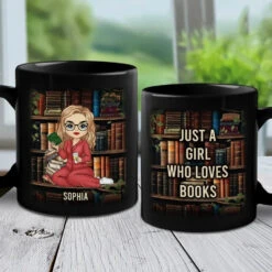 Books Are The Windows To My Soul - Personalized Custom Black Mug - Gift For Book Lovers