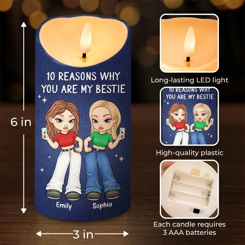 10 Reasons Why You Are My Sister - Bestie Personalized Custom LED Candle - Christmas Gift For Best Friends, BFF, Sisters 4 10 Reasons Why You Are My Sister - Bestie Personalized Custom LED Candle - Christmas Gift For Best Friends, BFF, Sisters - Image 4