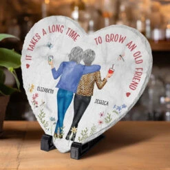 Good Drinks, Better Company - Bestie Personalized Custom Heart Shaped Stone With Stand - Christmas Gift For Best Friends, BFF, Sisters 7 Good Drinks, Better Company - Bestie Personalized Custom Heart Shaped Stone With Stand - Christmas Gift For Best Friends, BFF, Sisters -Pawfect House Store 67454cf0327a4