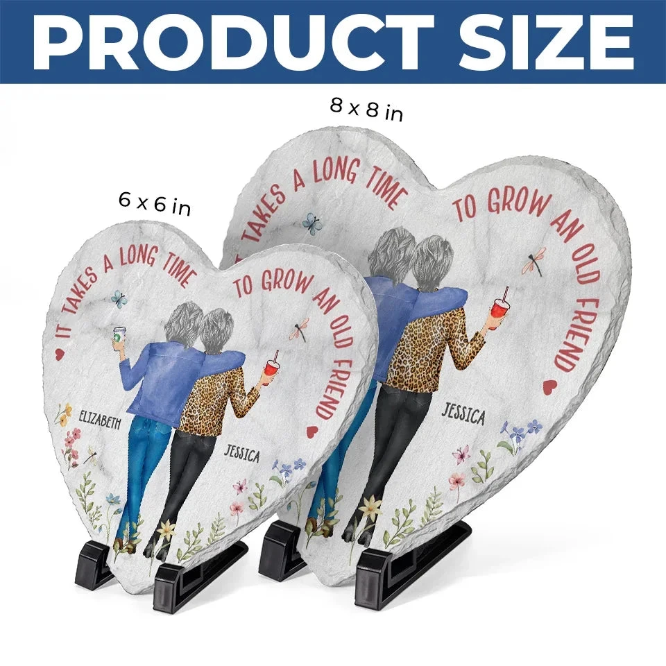 Good Drinks, Better Company - Bestie Personalized Custom Heart Shaped Stone With Stand - Christmas Gift For Best Friends, BFF, Sisters 5 Good Drinks, Better Company - Bestie Personalized Custom Heart Shaped Stone With Stand - Christmas Gift For Best Friends, BFF, Sisters - Image 5