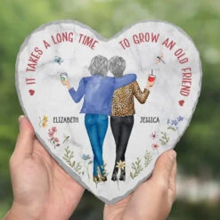 Good Drinks, Better Company - Bestie Personalized Custom Heart Shaped Stone With Stand - Christmas Gift For Best Friends, BFF, Sisters 8 Good Drinks, Better Company - Bestie Personalized Custom Heart Shaped Stone With Stand - Christmas Gift For Best Friends, BFF, Sisters -Pawfect House Store 67454cf9be339