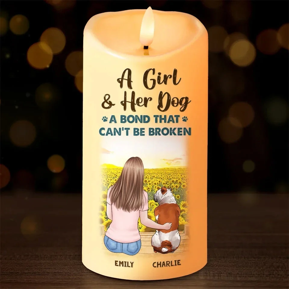 An Unbreakable Bond - Memorial Personalized Custom LED Candle - Sympathy Gift, Christmas Gift For Pet Owners, Pet Lovers 1 An Unbreakable Bond - Memorial Personalized Custom LED Candle - Sympathy Gift, Christmas Gift For Pet Owners, Pet Lovers