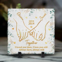 I Love You Forever And Always - Couple Personalized Custom Square Shaped Stone With Stand - Christmas Gift For Husband Wife, Anniversary, First Christmas
