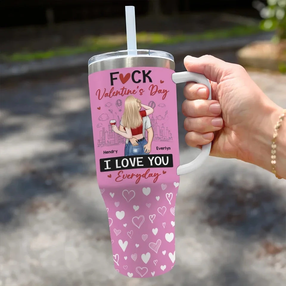 I Love You Everyday - Couple Personalized Custom 40 Oz Stainless Steel Tumbler With Handle - Valentine Gift For Husband Wife, Anniversary 3 I Love You Everyday - Couple Personalized Custom 40 Oz Stainless Steel Tumbler With Handle - Valentine Gift For Husband Wife, Anniversary - Image 3