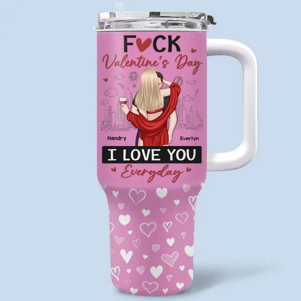 I Love You Everyday - Couple Personalized Custom 40 Oz Stainless Steel Tumbler With Handle - Valentine Gift For Husband Wife, Anniversary 2 I Love You Everyday - Couple Personalized Custom 40 Oz Stainless Steel Tumbler With Handle - Valentine Gift For Husband Wife, Anniversary - Image 2