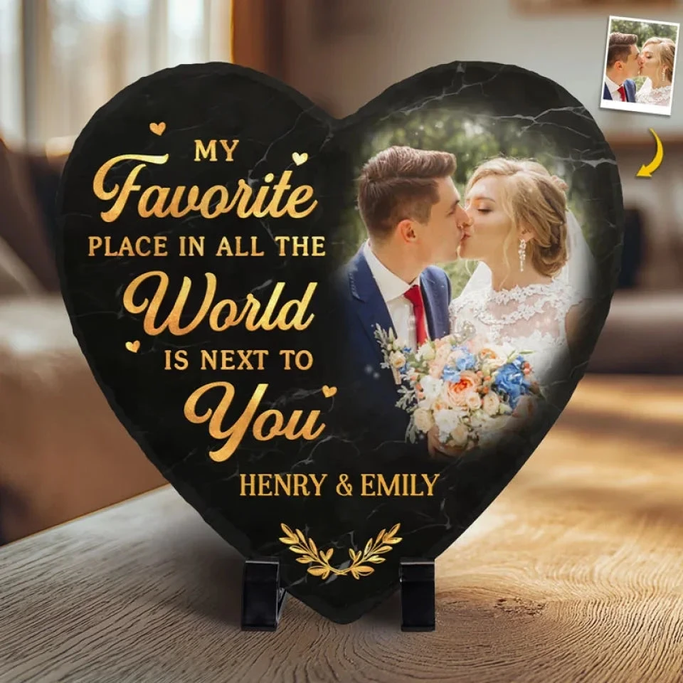 Custom Photo Every Day I'm With You, I Love You More - Couple Personalized Custom Heart Shaped Stone With Stand - Christmas Gift For Husband Wife, Anniversary, First Christmas 1 Custom Photo Every Day I'm With You, I Love You More - Couple Personalized Custom Heart Shaped Stone With Stand - Christmas Gift For Husband Wife, Anniversary, First Christmas