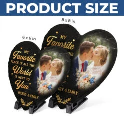 Custom Photo Every Day I'm With You, I Love You More - Couple Personalized Custom Heart Shaped Stone With Stand - Christmas Gift For Husband Wife, Anniversary, First Christmas 9 Custom Photo Every Day I'm With You, I Love You More - Couple Personalized Custom Heart Shaped Stone With Stand - Christmas Gift For Husband Wife, Anniversary, First Christmas -Pawfect House Store 67494828cdf3d