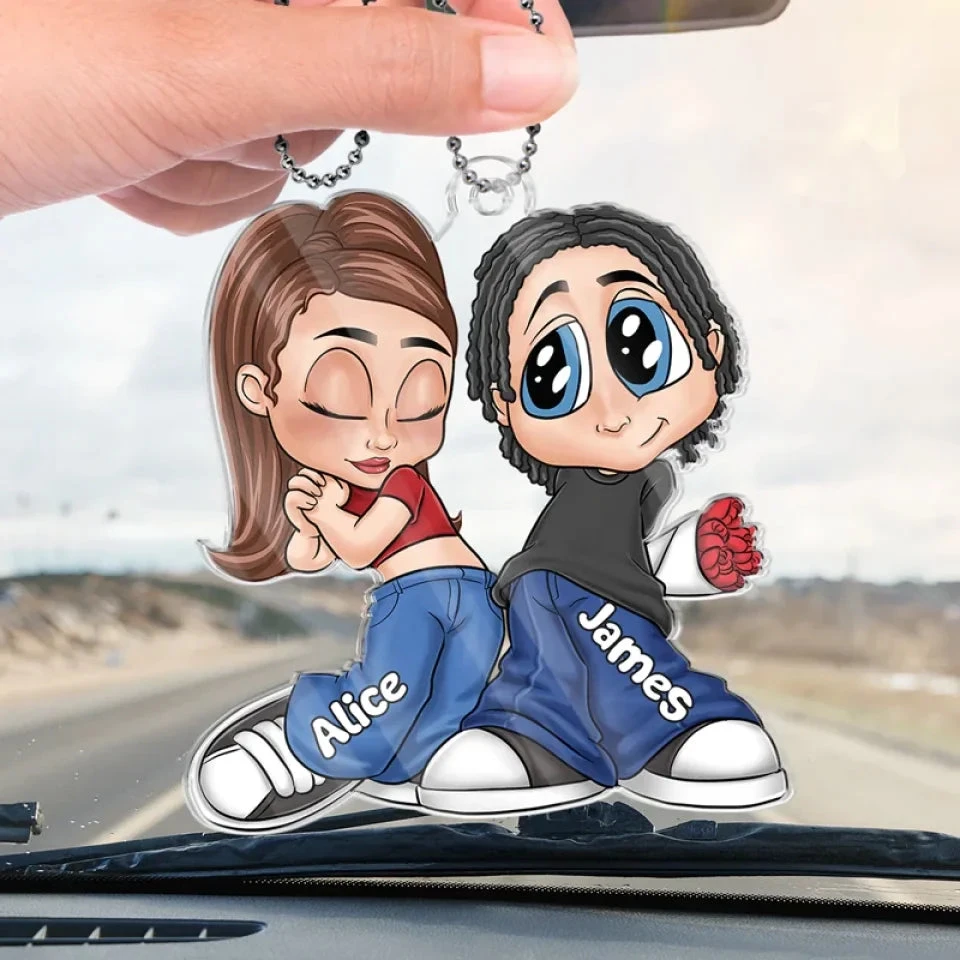 Partners In Crime And Love - Couple Personalized Custom Car Ornament - Acrylic Custom Shaped - Gift For Husband Wife, Anniversary 4 Partners In Crime And Love - Couple Personalized Custom Car Ornament - Acrylic Custom Shaped - Gift For Husband Wife, Anniversary - Image 4