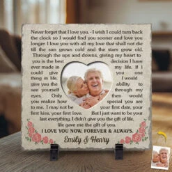 Custom Photo In All The World, There Is No Love For You Like Mine - Couple Personalized Custom Square Shaped Stone With Stand - Christmas Gift For Husband Wife, Anniversary
