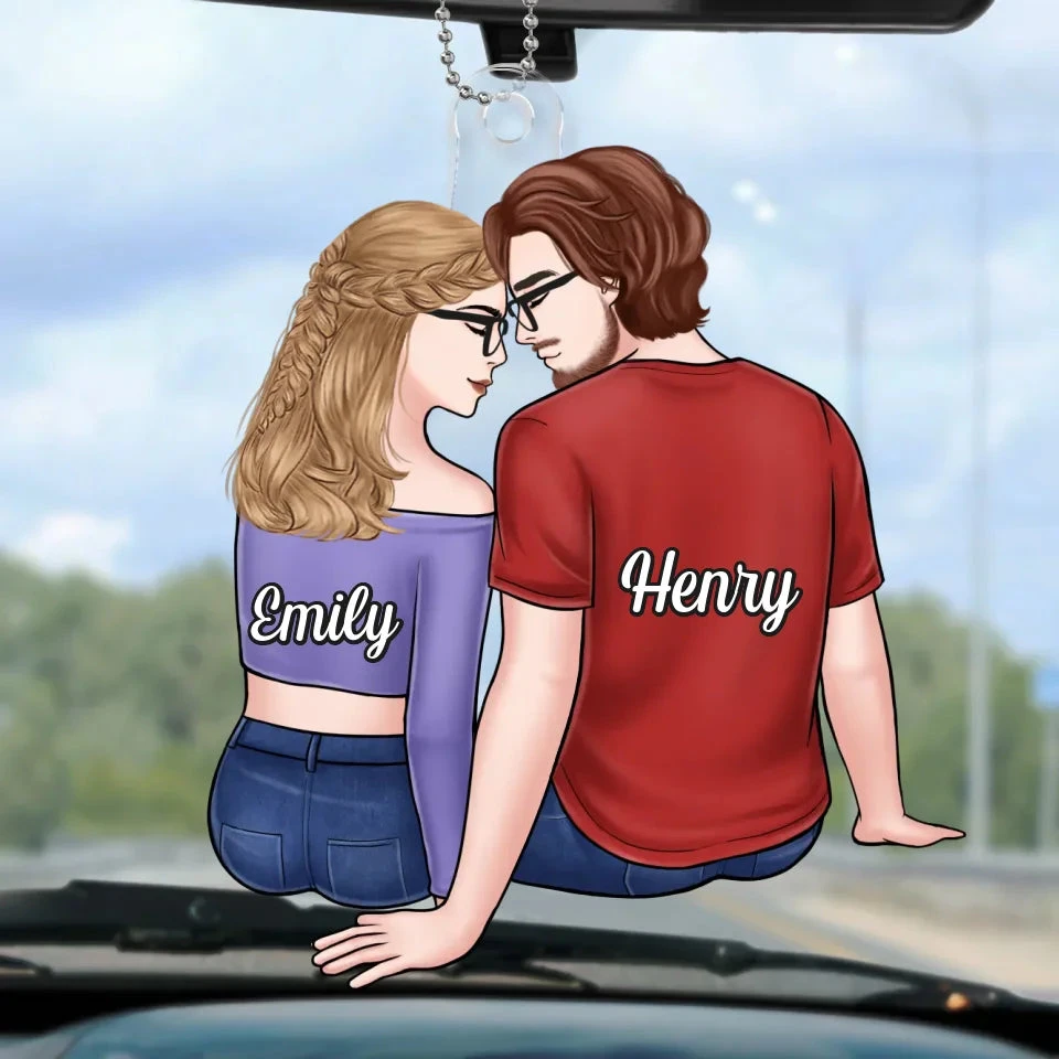 Together Is A Beautiful Place To Be - Couple Personalized Custom Car Ornament - Acrylic Custom Shaped - Gift For Husband Wife, Anniversary 2 Together Is A Beautiful Place To Be - Couple Personalized Custom Car Ornament - Acrylic Custom Shaped - Gift For Husband Wife, Anniversary - Image 2