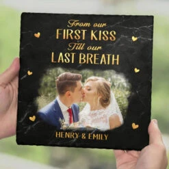 Custom Photo I Love You Today, Tomorrow, Forever - Couple Personalized Custom Square Shaped Stone With Stand - Christmas Gift For Husband Wife, Anniversary -Pawfect House Store 674ab8e924e68