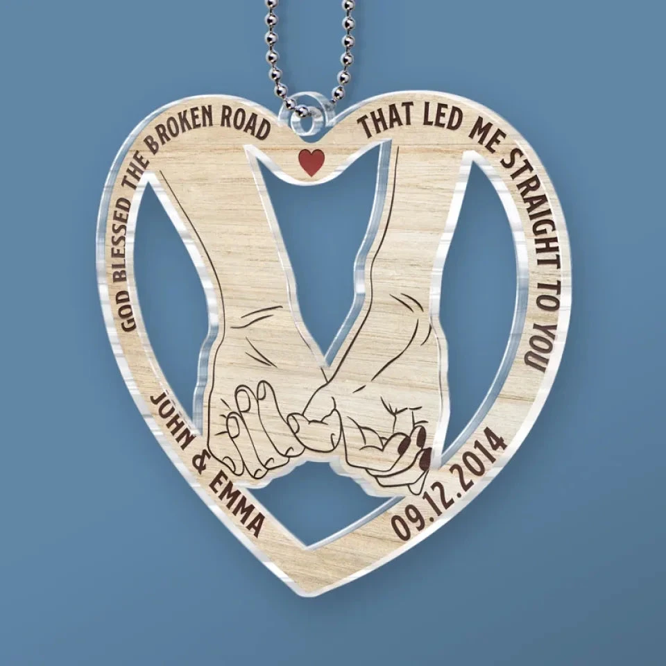 Get Home Safe - Couple Personalized Custom Car Ornament - Acrylic Custom Shaped - Christmas Gift For Husband Wife, Anniversary 3 Get Home Safe - Couple Personalized Custom Car Ornament - Acrylic Custom Shaped - Christmas Gift For Husband Wife, Anniversary - Image 3