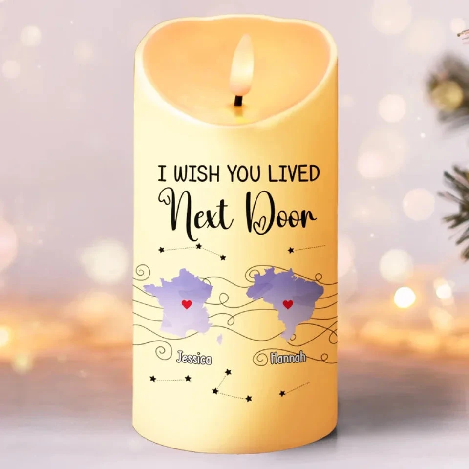 Far Apart, But Always Connected - Bestie Personalized Custom LED Candle - Christmas Gift For Best Friends, BFF, Sisters 1 Far Apart, But Always Connected - Bestie Personalized Custom LED Candle - Christmas Gift For Best Friends, BFF, Sisters