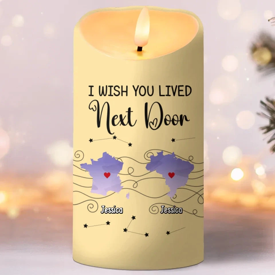 Far Apart, But Always Connected - Bestie Personalized Custom LED Candle - Christmas Gift For Best Friends, BFF, Sisters 2 Far Apart, But Always Connected - Bestie Personalized Custom LED Candle - Christmas Gift For Best Friends, BFF, Sisters - Image 2