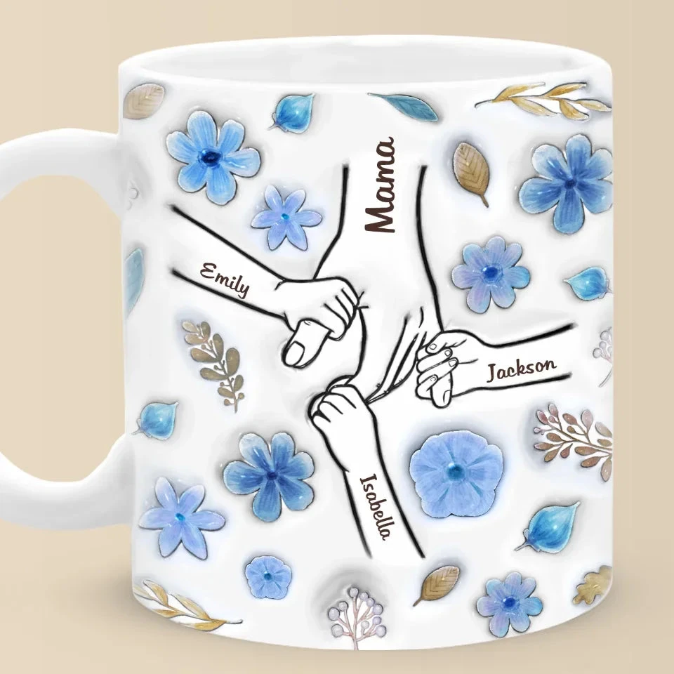Little Hands, Big Love - Family Personalized Custom 3D Inflated Effect Printed Mug - Christmas Gift For Mom, Grandma 1 Little Hands, Big Love - Family Personalized Custom 3D Inflated Effect Printed Mug - Christmas Gift For Mom, Grandma
