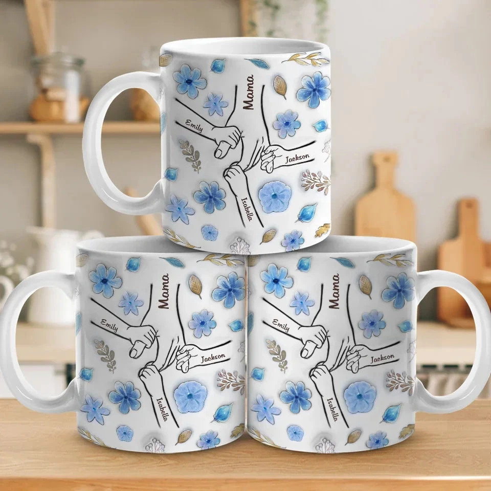 Little Hands, Big Love - Family Personalized Custom 3D Inflated Effect Printed Mug - Christmas Gift For Mom, Grandma 5 Little Hands, Big Love - Family Personalized Custom 3D Inflated Effect Printed Mug - Christmas Gift For Mom, Grandma - Image 5