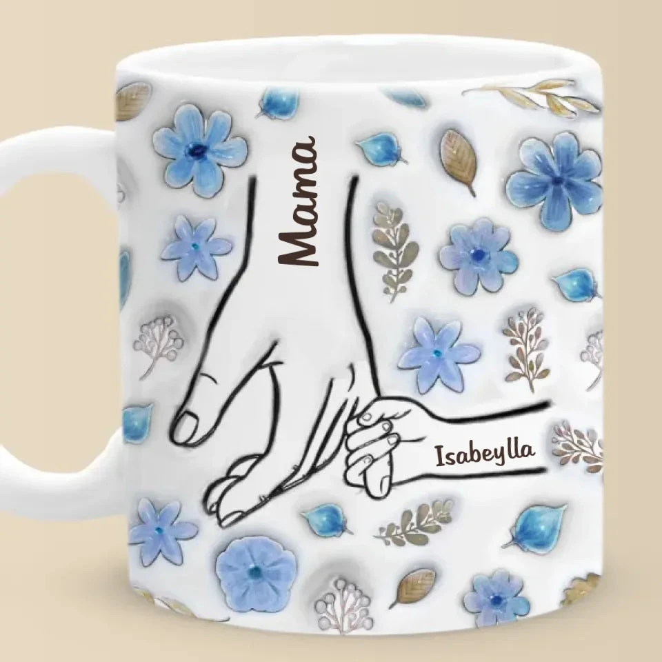 Little Hands, Big Love - Family Personalized Custom 3D Inflated Effect Printed Mug - Christmas Gift For Mom, Grandma 2 Little Hands, Big Love - Family Personalized Custom 3D Inflated Effect Printed Mug - Christmas Gift For Mom, Grandma - Image 2
