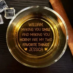 Our Love Story Is My Favorite Tale - Couple Personalized Custom Whiskey Glass - Gift For Husband Wife, Anniversary