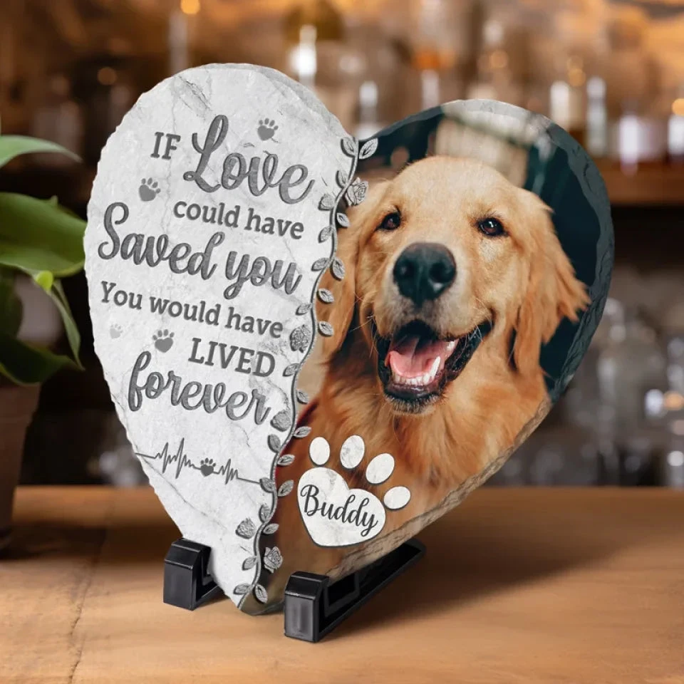Custom Photo Once By My Side, Forever In My Heart - Memorial Personalized Custom Heart Shaped Stone With Stand - Christmas Gift, Sympathy Gift For Pet Owners, Pet Lovers 3 Custom Photo Once By My Side, Forever In My Heart - Memorial Personalized Custom Heart Shaped Stone With Stand - Christmas Gift, Sympathy Gift For Pet Owners, Pet Lovers - Image 3