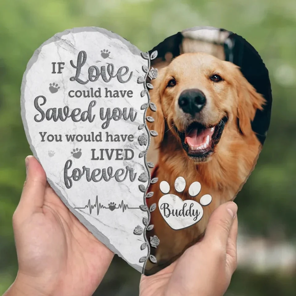 Custom Photo Once By My Side, Forever In My Heart - Memorial Personalized Custom Heart Shaped Stone With Stand - Christmas Gift, Sympathy Gift For Pet Owners, Pet Lovers 4 Custom Photo Once By My Side, Forever In My Heart - Memorial Personalized Custom Heart Shaped Stone With Stand - Christmas Gift, Sympathy Gift For Pet Owners, Pet Lovers - Image 4