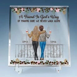 A True Friendship Is A Journey Without An End - Bestie Personalized Custom Square Shaped Acrylic Plaque - Gift For Best Friends, BFF, Sisters -Pawfect House Store 67515870943e5