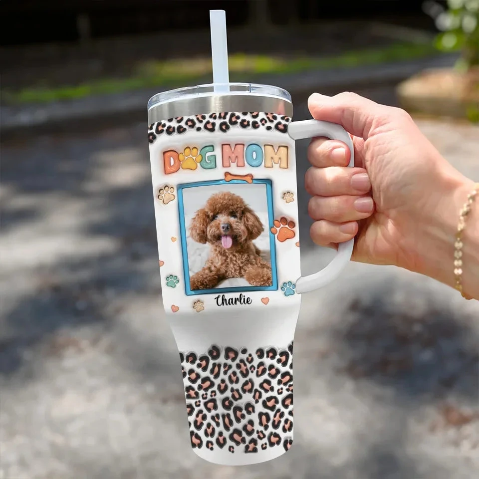Custom Photo Unleash The Joy - Dog & Cat Personalized Custom 3D Inflated Effect Printed 40 Oz Stainless Steel Tumbler With Handle - Christmas Gift For Pet Owners, Pet Lovers 3 Custom Photo Unleash The Joy - Dog & Cat Personalized Custom 3D Inflated Effect Printed 40 Oz Stainless Steel Tumbler With Handle - Christmas Gift For Pet Owners, Pet Lovers - Image 3