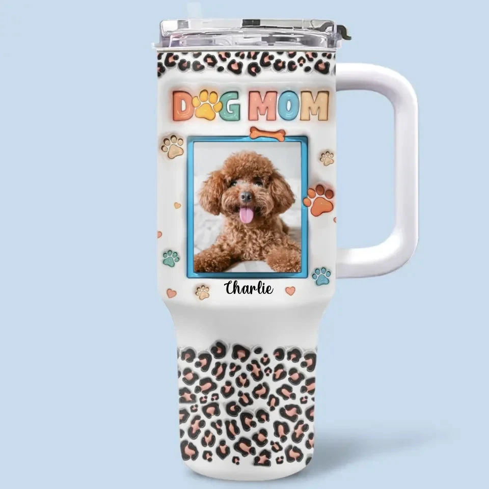 Custom Photo Unleash The Joy - Dog & Cat Personalized Custom 3D Inflated Effect Printed 40 Oz Stainless Steel Tumbler With Handle - Christmas Gift For Pet Owners, Pet Lovers 2 Custom Photo Unleash The Joy - Dog & Cat Personalized Custom 3D Inflated Effect Printed 40 Oz Stainless Steel Tumbler With Handle - Christmas Gift For Pet Owners, Pet Lovers - Image 2
