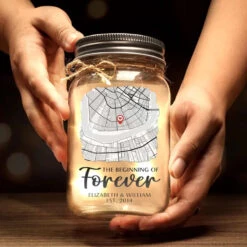 The Beginning Of Forever - Couple Personalized Custom Mason Jar Light - Gift For Couple, Husband Wife, Anniversary -Pawfect House Store 6753cc044af03