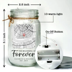 The Beginning Of Forever - Couple Personalized Custom Mason Jar Light - Gift For Couple, Husband Wife, Anniversary -Pawfect House Store 6753cc0cadf0e