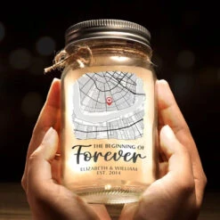 The Beginning Of Forever - Couple Personalized Custom Mason Jar Light - Gift For Couple, Husband Wife, Anniversary -Pawfect House Store 6753cc160d2d5