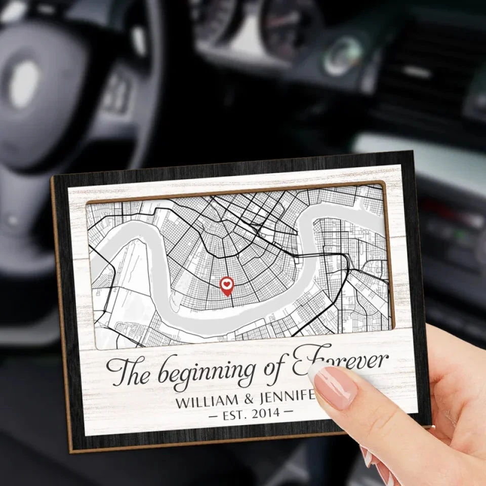 Location Map I Carry Your Heart With Me - Couple Personalized Custom Map Car Visor Clip - Map Art, Christmas Gift For Husband Wife, Anniversary 3 Location Map I Carry Your Heart With Me - Couple Personalized Custom Map Car Visor Clip - Map Art, Christmas Gift For Husband Wife, Anniversary - Image 3