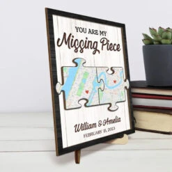 Location Map Love Knows No Distance - Couple Personalized Custom Map 2-Layered Wooden Plaque With Stand - Map Art, Christmas Gift For Husband Wife, Anniversary -Pawfect House Store 6753d9ef4fe75