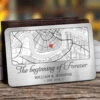 Location Map You Are The Map To My Heart - Couple Personalized Custom Map Aluminum Wallet Card - Map Art, Christmas Gift For Husband Wife, Anniversary