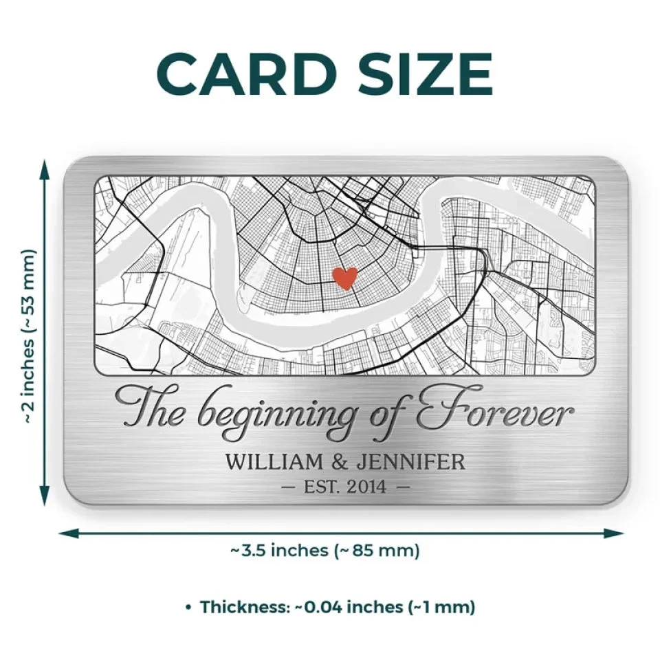 Location Map You Are The Map To My Heart - Couple Personalized Custom Map Aluminum Wallet Card - Map Art, Christmas Gift For Husband Wife, Anniversary 4 Location Map You Are The Map To My Heart - Couple Personalized Custom Map Aluminum Wallet Card - Map Art, Christmas Gift For Husband Wife, Anniversary - Image 4