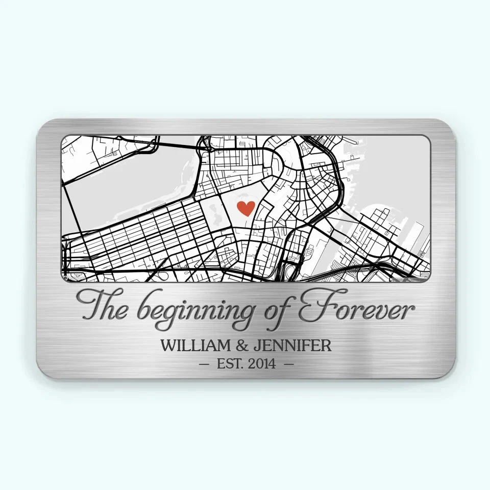 Location Map You Are The Map To My Heart - Couple Personalized Custom Map Aluminum Wallet Card - Map Art, Christmas Gift For Husband Wife, Anniversary 2 Location Map You Are The Map To My Heart - Couple Personalized Custom Map Aluminum Wallet Card - Map Art, Christmas Gift For Husband Wife, Anniversary - Image 2