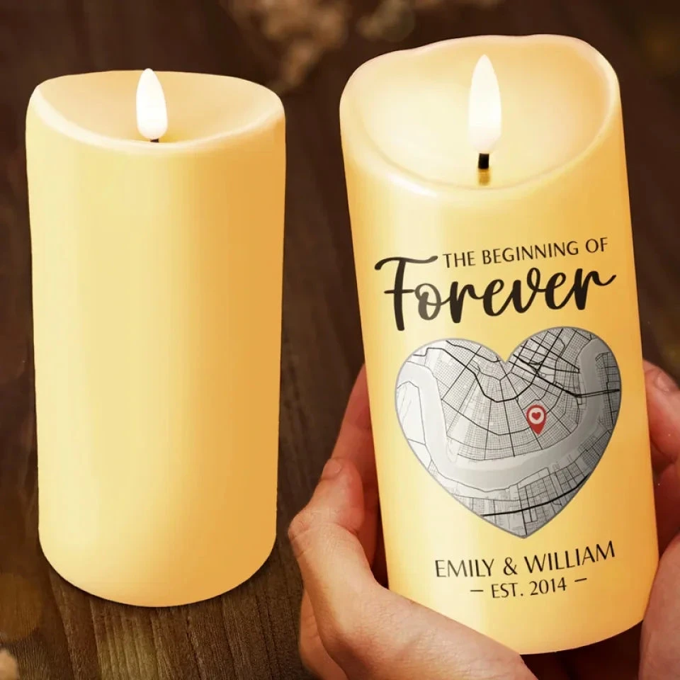 Location Map Where It All Began - Couple Personalized Custom LED Candle - Map Art, Gift For Husband Wife, Anniversary 3 Location Map Where It All Began - Couple Personalized Custom LED Candle - Map Art, Gift For Husband Wife, Anniversary - Image 3