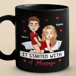 The Peanut Butter To My Jelly - Couple Personalized Custom Black Mug - Christmas Gift For Husband Wife, Anniversary