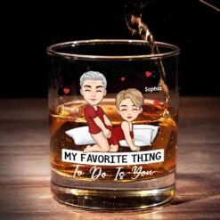 Every Touch Whispers Forever - Couple Personalized Custom Whiskey Glass - Gift For Husband Wife, Anniversary