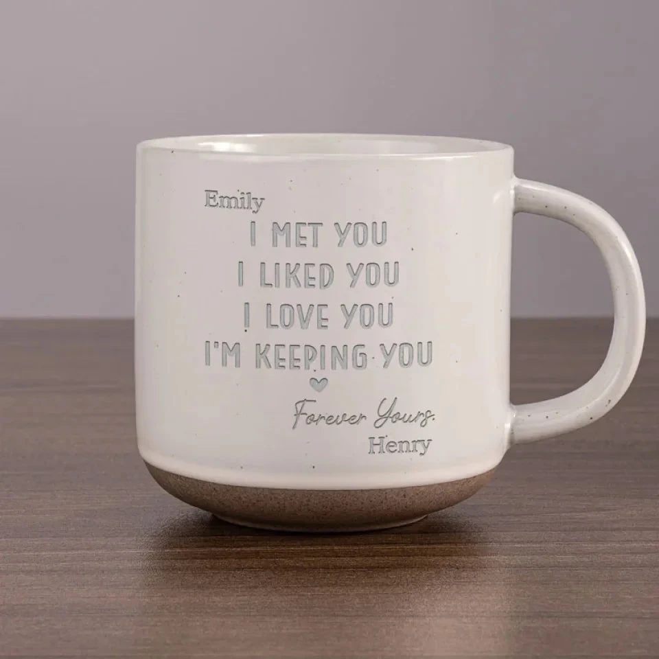 My Heart Has Chosen You - Couple Personalized Custom Pottery Mug - Gift For Husband Wife, Anniversary 8 My Heart Has Chosen You - Couple Personalized Custom Pottery Mug - Gift For Husband Wife, Anniversary - Image 8