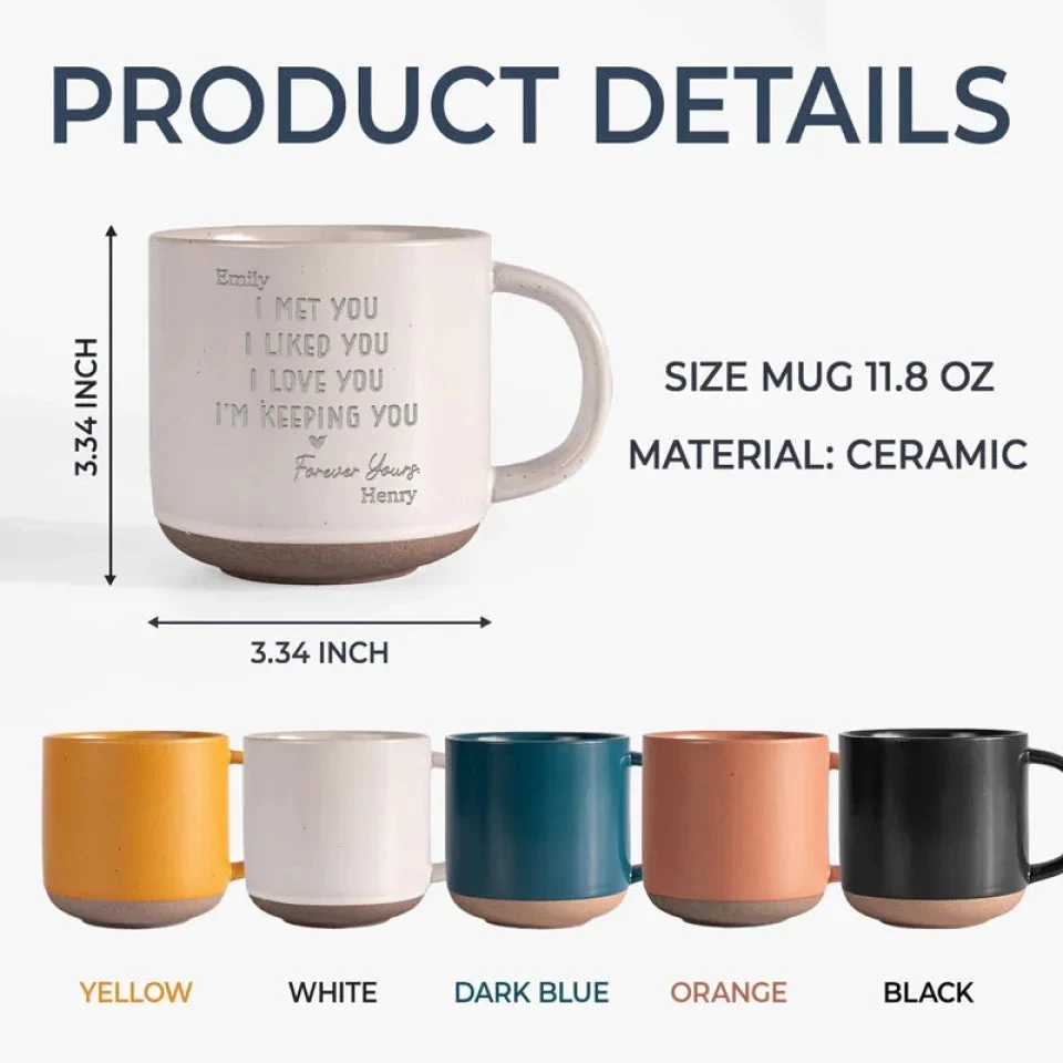 My Heart Has Chosen You - Couple Personalized Custom Pottery Mug - Gift For Husband Wife, Anniversary 9 My Heart Has Chosen You - Couple Personalized Custom Pottery Mug - Gift For Husband Wife, Anniversary - Image 9