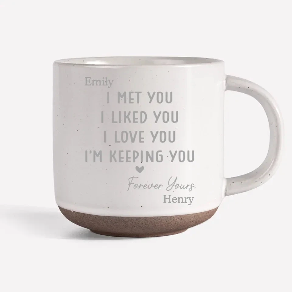 My Heart Has Chosen You - Couple Personalized Custom Pottery Mug - Gift For Husband Wife, Anniversary 3 My Heart Has Chosen You - Couple Personalized Custom Pottery Mug - Gift For Husband Wife, Anniversary - Image 3