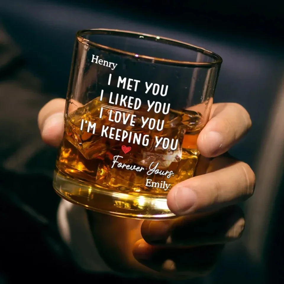 I Knew I Belonged To You - Couple Personalized Custom Whiskey Glass - Gift For Husband Wife, Anniversary 3 I Knew I Belonged To You - Couple Personalized Custom Whiskey Glass - Gift For Husband Wife, Anniversary - Image 3