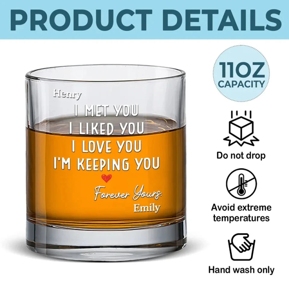 I Knew I Belonged To You - Couple Personalized Custom Whiskey Glass - Gift For Husband Wife, Anniversary 5 I Knew I Belonged To You - Couple Personalized Custom Whiskey Glass - Gift For Husband Wife, Anniversary - Image 5
