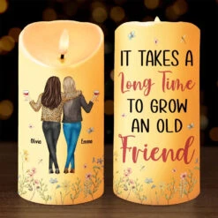 Friendship Goals Achieved - Bestie Personalized Custom LED Candle - Christmas Gift For Best Friends, BFF, Sisters