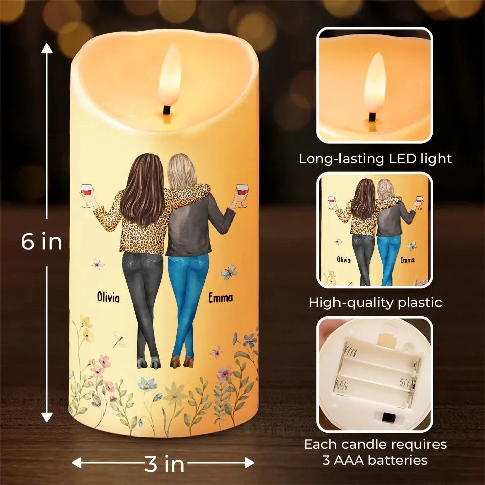 Friendship Goals Achieved - Bestie Personalized Custom LED Candle - Christmas Gift For Best Friends, BFF, Sisters 4 Friendship Goals Achieved - Bestie Personalized Custom LED Candle - Christmas Gift For Best Friends, BFF, Sisters - Image 4