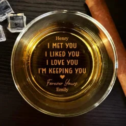 My Heart Has Been Yours - Couple Personalized Custom Whiskey Glass - Gift For Husband Wife, Anniversary