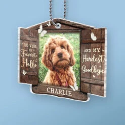 Custom Photo Unconditional Love In A Furry Package - Memorial Personalized Custom Car Ornament - Acrylic Custom Shaped - Sympathy Gift For Pet Owners, Pet Lovers -Pawfect House Store 6757bfe60e27b