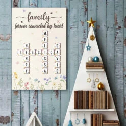 Forever Connected By Heart - Family Personalized Custom Vertical Poster - Gift For Family Members, Siblings, Brothers, Sisters, Best Friends -Pawfect House Store 6757c1cc3de84